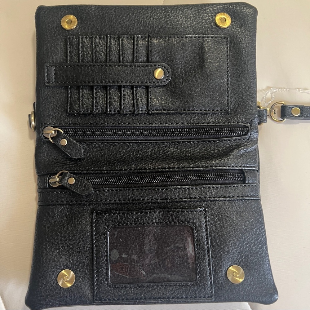NWOT Joy Susan Kate Wristlet/Clutch/WalletIn In Black Made Of Vegan Leather - Picture 3 of 10